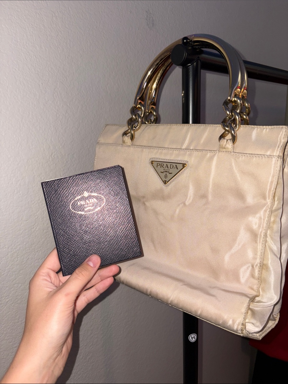 Prada 2000-2013 Tessuto Metal Handle Handbag